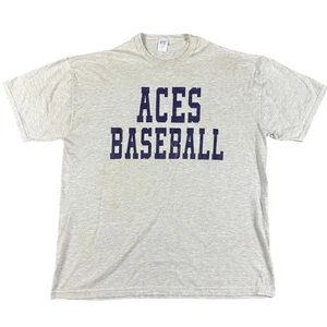 Camicia baseball vintage Aces uomo XL grigia college baseball Russell atletica anni 90 - Foto 1 di 10