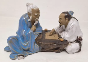 Shiwan Mudmen Playing Draughts Chinese Porceline Vintage Shekwan Figurine - Picture 1 of 3