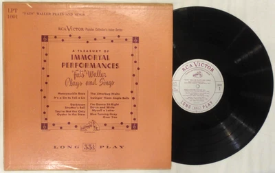 A Treasury of Immortal Performances "Fats Waller" Plays and Sings Vinyl LP, EX - Image 1 of 3