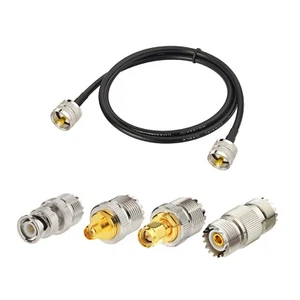 UHF PL259 Cable &Adapter kit for CB Radio Antenna,Ham Radio,SWR Meter,HF Radio - Picture 1 of 15