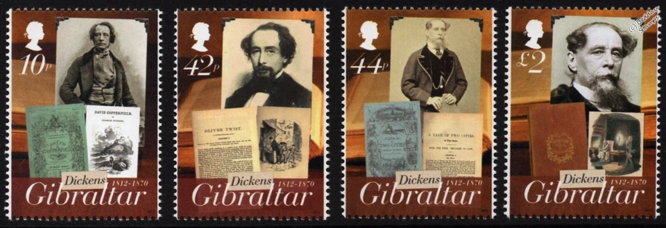 CHARLES DICKENS Birth Bicentenary / Books Stamp Set (2012 Gibraltar SG1465-8) - Image 1 of 1
