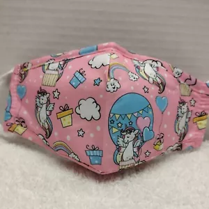 Girls Cloth Face Mask - Cute Adjustable Washable Cotton Masks, 4 Pcs - Picture 1 of 6