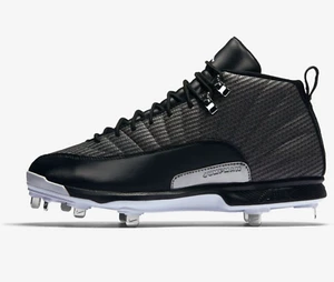 Botines de béisbol Jordan XII retro de metal - 16 - 854567-010 negro blanco plata 12 - Imagen 1 de 6