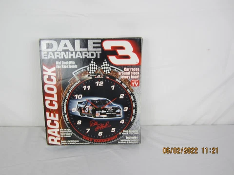 Dale Earnhardt 3 Wall Clock with Real Race Sounds  7 Time Winston Cup Champion Cover