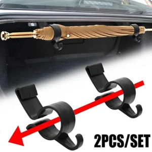 2 PIEZAS Negro Coche Maletero Paraguas Gancho Soporte Percha Clip Sujetador Accesorios Coche - Imagen 1 de 14