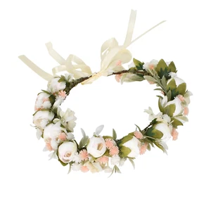 Blumenkrone Blumenkranz Haare, Blumenkrone Rosen Braut Kopfschmuck, Schön Gearbe - Bild 1 von 7