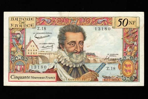 FRANCE  50 Nouveaux Francs 1959  P-143  VF - Picture 1 of 4