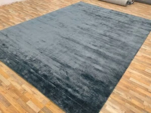 Hand loom plain Handmade Rug High Quality 100% Viscose carpet In custom size - Picture 1 of 1