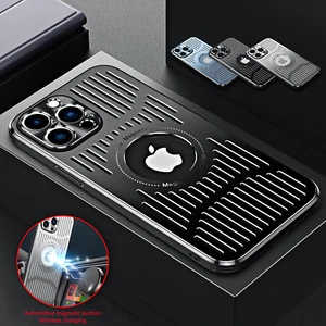 Stoßfeste Metall Hülle für iPhone 16 15 Pro Max 14 13 12 MagSafe Wärmeableitung - Bild 1 von 20
