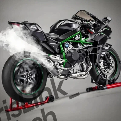 1:6 Kawasaki H2R Bootable Sprayable Dynamic Alloy Metal Diecast Motorcycle Model - Image 1 of 4
