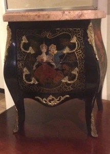 Small French Louis XV Gilt Bronze Mounted,Hand Painted Marble Top Commode - Picture 1 of 11