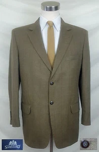 STAFFORD 42R Black Tan & Brown Herringbone Sport Coat Jacket Red Blue Windowpane - Picture 1 of 8