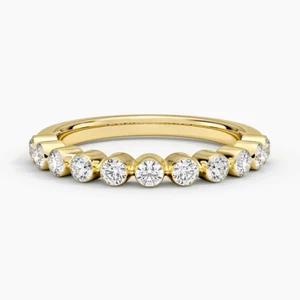 14K Gold Zargenfassung 9 im Labor gezüchtete Diamanten Ehering 0,50 ctw halber Ewigkeitsring - Bild 1 von 4