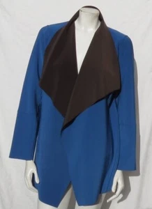 $119 CHICO’S Travelers 1 US M 8 10 Chaqueta elástica reversible azul marrón adherida - Imagen 1 de 8