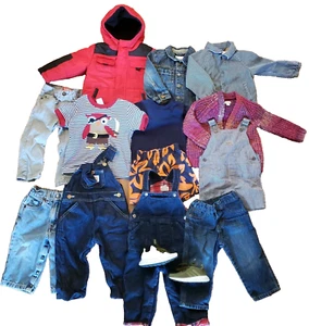 Clothes Lot Boys 18 Mos 14pcs Rothschild Coat Adidas Shoes Jeans Overalls Jacket - Picture 1 of 18