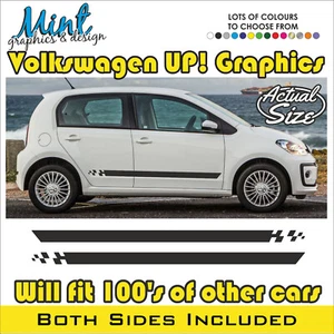 VW UP! Volkswagen Side 3 & 5 Door Stripes Decals Stickers Graphics FREE P&P 009 - Picture 1 of 4