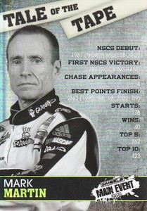 2010 Wheels Main Event NASCAR Racing Tale of the Tape #TT6 Mark Martin