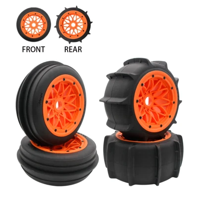 Wüsten-Sand - 24-mm-orange Nylonfelgen Radreifen für 1/5 HPI Rovan Baja 5B SS KM - Bild 1 von 4