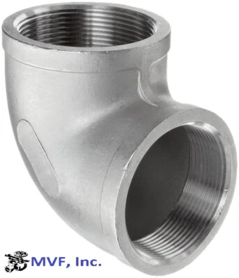 2" 150 Female NPT 90° Elbow Cast 304 Stainless Steel Pipe Fitting SS010941304 - Image 1 of 4
