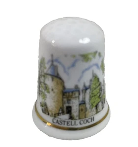 Castell Coch Bone China Thimble Y Ddraig Pottery Wales Gothic Revival Castle - Picture 1 of 6