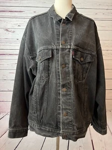 Levi Strauss Denim Jean Jacket XL Extra Large 70507 4159 Black Cotton 90s Y2K - Picture 1 of 11