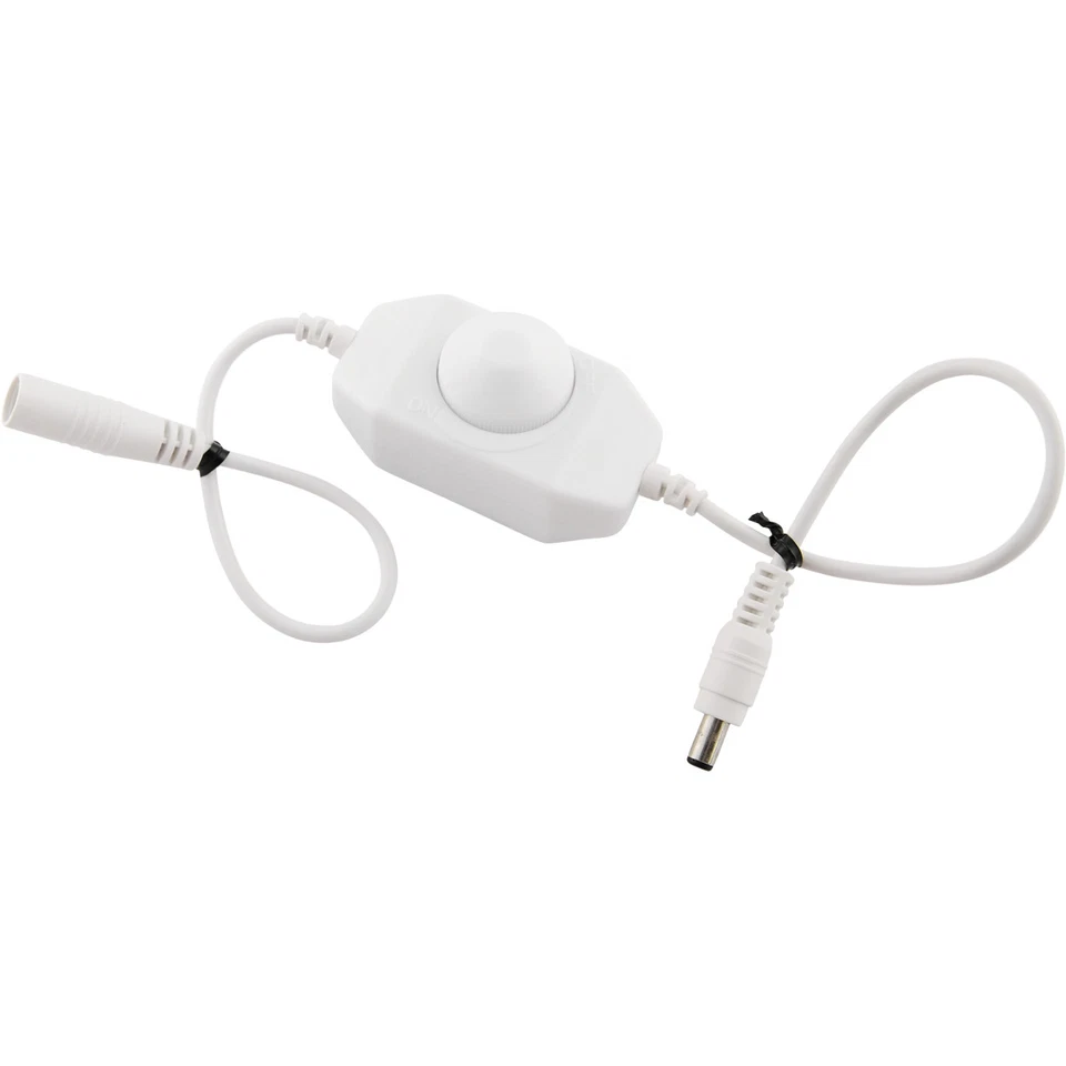 (5-pack) Inline Manual Dimmer Switch for LED Strip Light White 5x