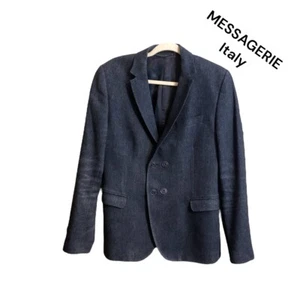 MESSAGERIE Italy Blazer Uomo US 38 EU 50Grigio Spina di Pesce Lana Lana Lana - Leggi - Foto 1 di 23