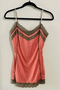 De colección The Limited Y2K Cami Satinado Encaje Coral Romántico Camisola Coqueta Hada S - Imagen 1 de 8