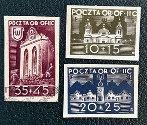 Estampillas imperf Woldenberg Oflag IIC/1944 Polonia campo de prisioneros usadas y sin usar - Imagen 1 de 2
