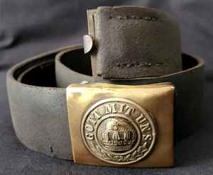 Deutscher Gürtel 1914 1918 Nominativ 144. RI WW1 German belt named 144 IR - Bild 1 von 12