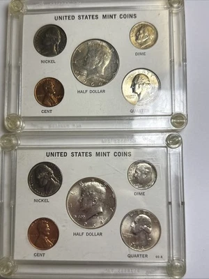 1964 PD US MINT SILVER UNCIRCULATED 10-COIN SET PLASTIC CASE BU! - Image 1 of 4