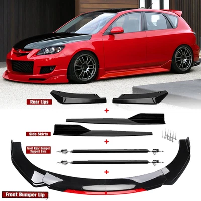 Front Bumper Lip Spoiler Splitter Body Kit Side Skirt Rear Lip For Mazda 3 5 6 S Foto 1 de 4