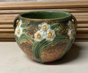 Vintage Roseville Art Pottery 1931 JONQUIL Flower 4" Tall Double Handles - Picture 1 of 5