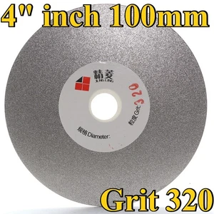 Disco de molienda de diamante de grano 320 de 4" (100 mm) - Disco lapidario de regazo plano recubierto - Imagen 1 de 5