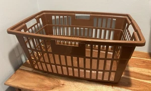 Vintage 60er/70er Jahre braun Kunststoff Wäschekorb Marke Fesco 5433 USA 24”x16” - Bild 1 von 10