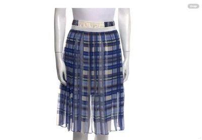 SACAI PLAID PRINT/OVERLAY WRAP KNEE SKIRT(JP.2/US 6)NEW - Image 1 of 4