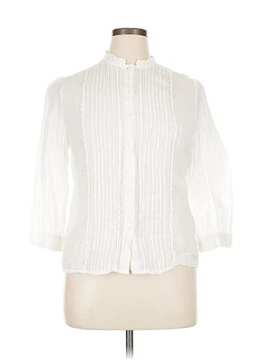 Blusa blanca manga 3/4 XL Erin Fetherston para mujer Foto 1 de 4