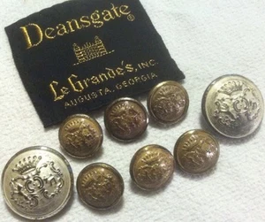 8 Deansgate Healdry Metal Blazer Buttons Lot 966 - Picture 1 of 6