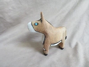 Fetiche tallado burro madera nativo Zuni 4" por Alan Lewis C4944 - Imagen 1 de 5