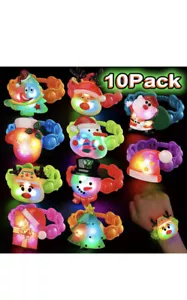 10Pcs Christmas Party Favors for Kids Led Pop It Bracelet Christmas Toys Glow... - Picture 1 of 9