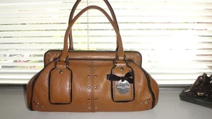 Karen Millen Retro Real Leather Tan Shoulder, Tote, Handbag Medium - Picture 1 of 18