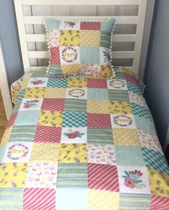 Baby Quilt. Floral Baby Quilt. Baby Girl Quilt. 40X48 Crib Size. Multi Colors - Picture 1 of 7