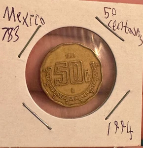 Mexico 50 Centavos 1994 Aluminum Bronze - Picture 1 of 3
