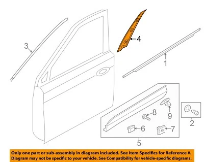 HYUNDAI OEM 13-19 Santa Fe Sport puerta delantera exterior tapicería aplique 822502W000 Foto 1 de 2