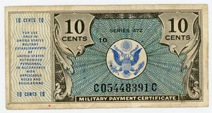 USA/MPC ... P-M16 (Series 472) ... 10 Cents ... ND (1948) *F-VF* Block # 10 - Picture 1 of 2