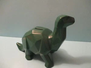 Pillowfort By Target Green Dinosaur Origami Style Earthenware Piggy Bank w/Tag - Picture 1 of 6