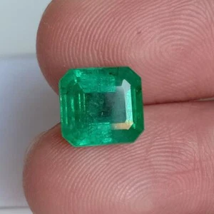 3.16 Carat Natural Zambian Green Emerald Octagon Cut Loose Gemstone - Picture 1 of 5