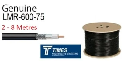 LMR-600 75 Ohm Times Microwave coaxial cable Low Loss coax 2-8m CCTV CATV VSAT - Image 1 of 4