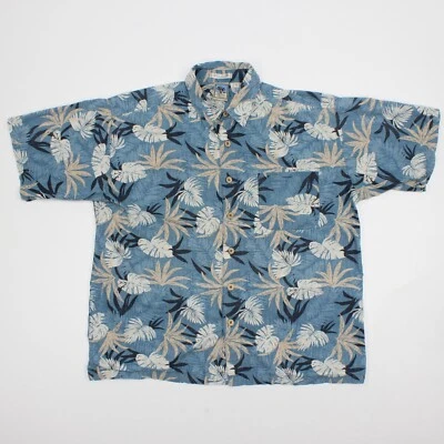 Camisa deportiva Gotcha de colección para hombre XL tribal hawaiana abotonada manga corta azul Aloha Foto 1 de 4