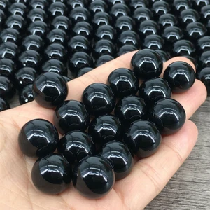 50pcs Natural Black Onyx Stone Round Ball Crystal Sphere Rock 16mm Reiki Chakra - Picture 1 of 11